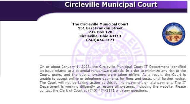 Circleville Court USA got Cyber Attack by Lockbit Ransomware On